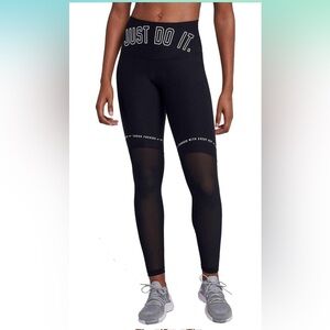 Nike Women’s Power JDI Training Black Leggings with Mesh Panels Black Size M